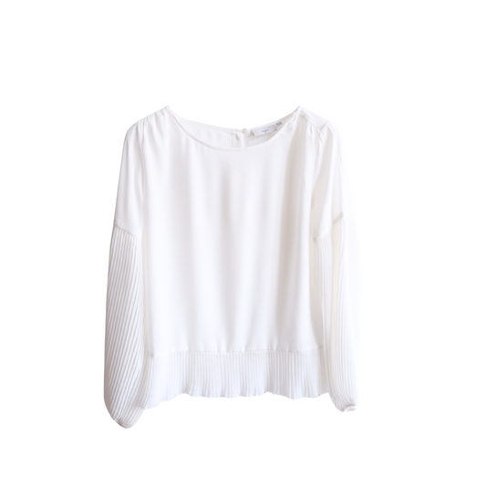 Witte blouse met plooien