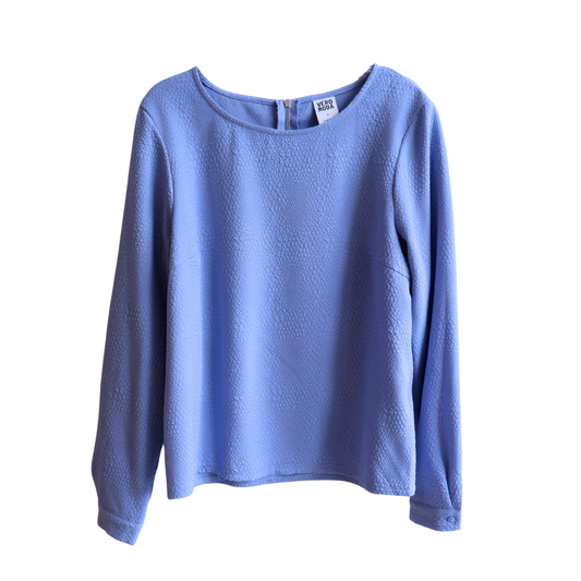 Blauwe blouse met rits