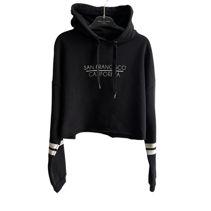 Zwarte korte hoodie