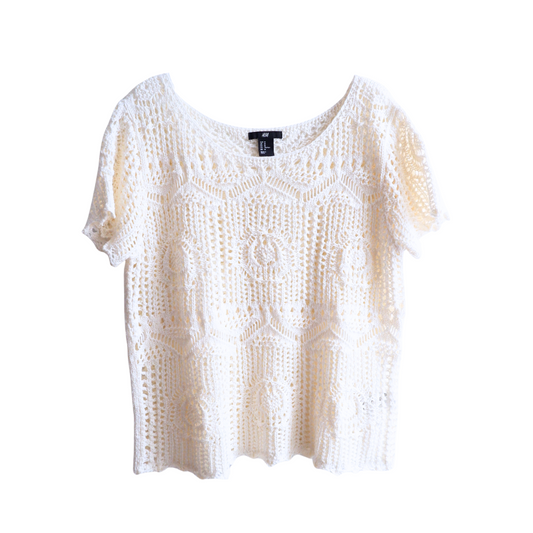 Witte gebreide T-shirt