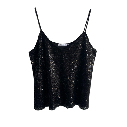Zwarte glitter top