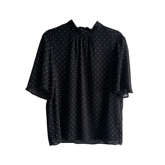Zwarte blouse met patroon