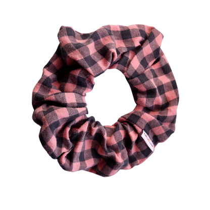 Scrunchie roze geruit