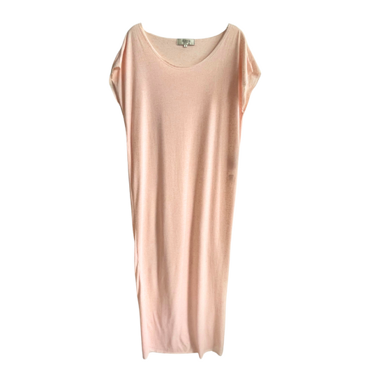 Lichtroze lange T-shirt-jurk