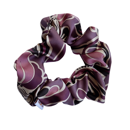 scrunchie paars bloemen