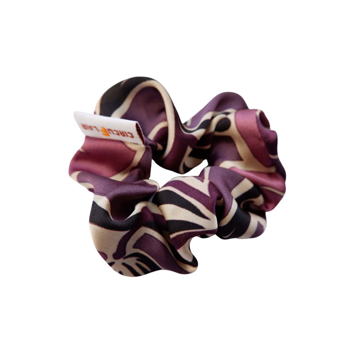 Scrunchie paars bloemen