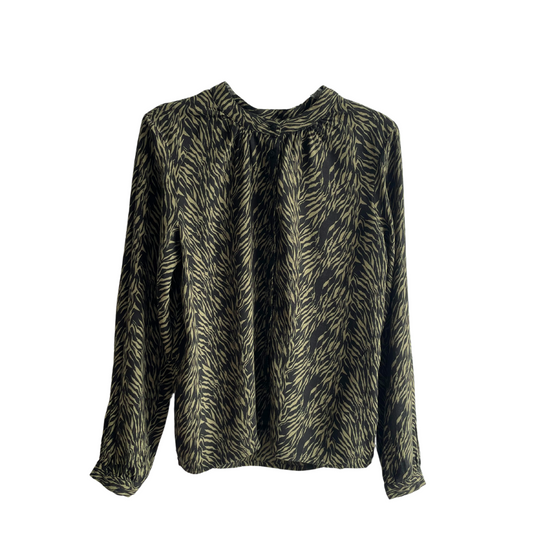 Groen zwarte blouse MSCH Copenhagen