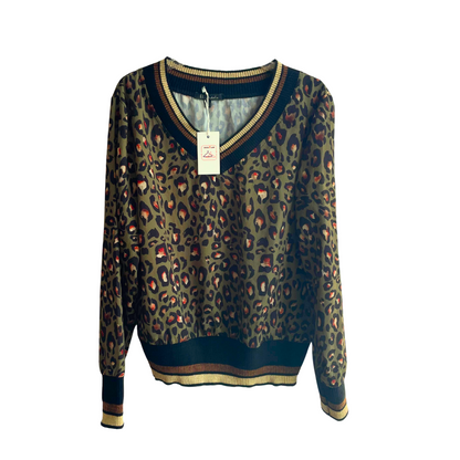 Groene luipaard blouse