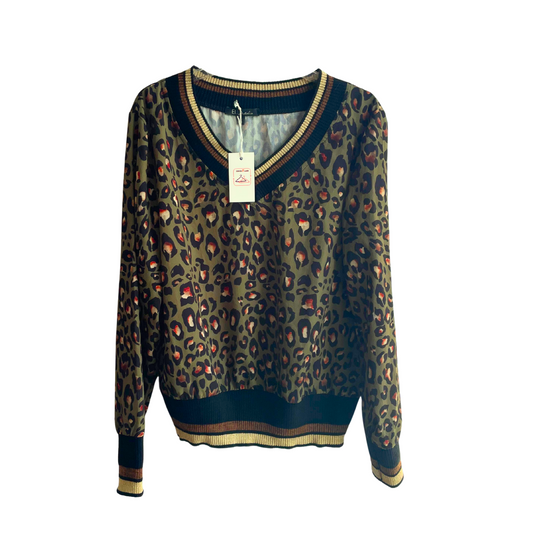 Groene luipaard blouse