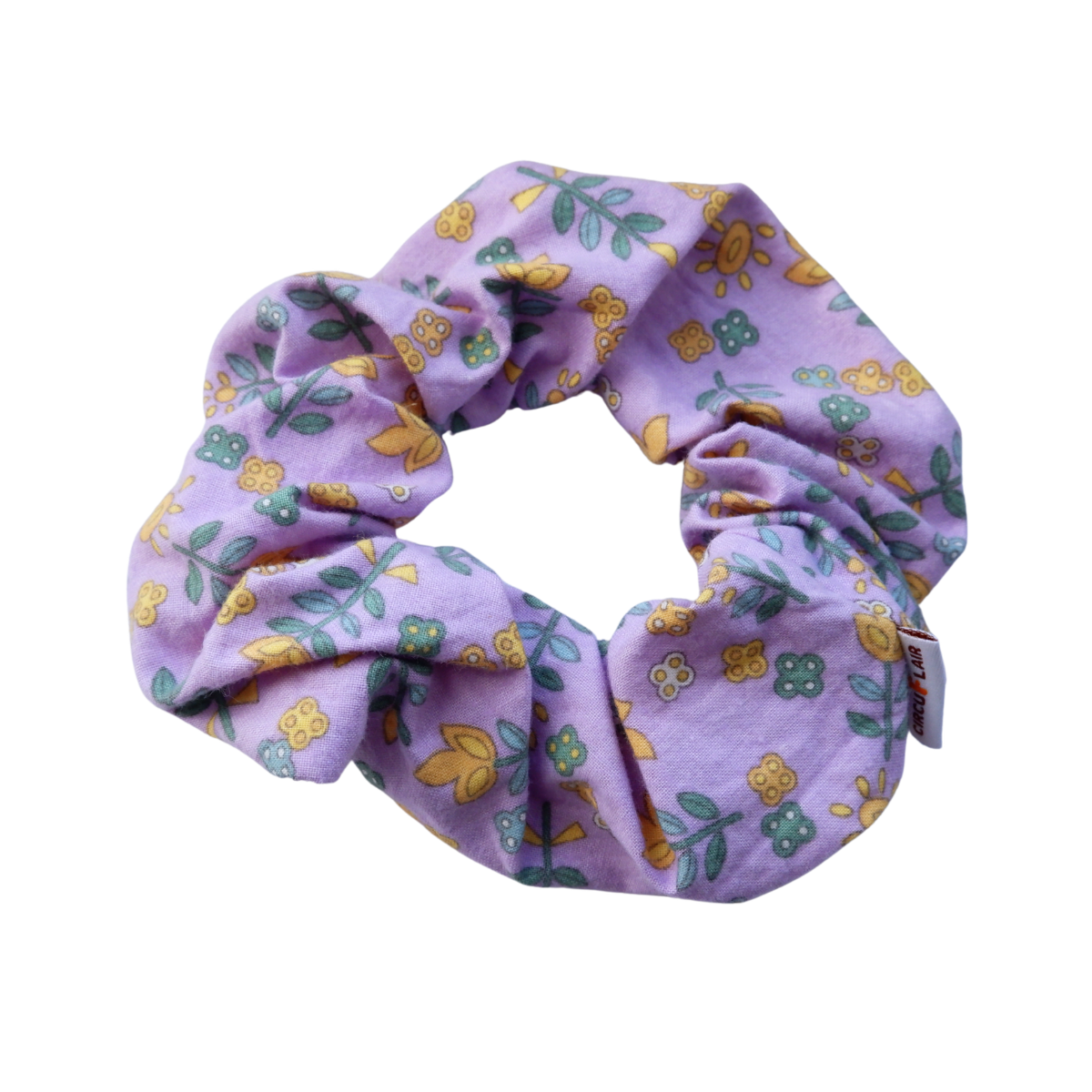 Scrunchie lila bloemen