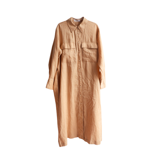 Beige 100% linnen kleed