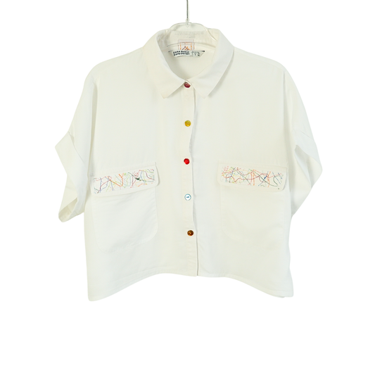 Blouse wirwar regenboog