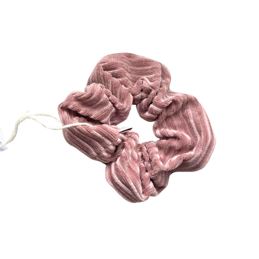 Scrunchie vuilroze geribbed