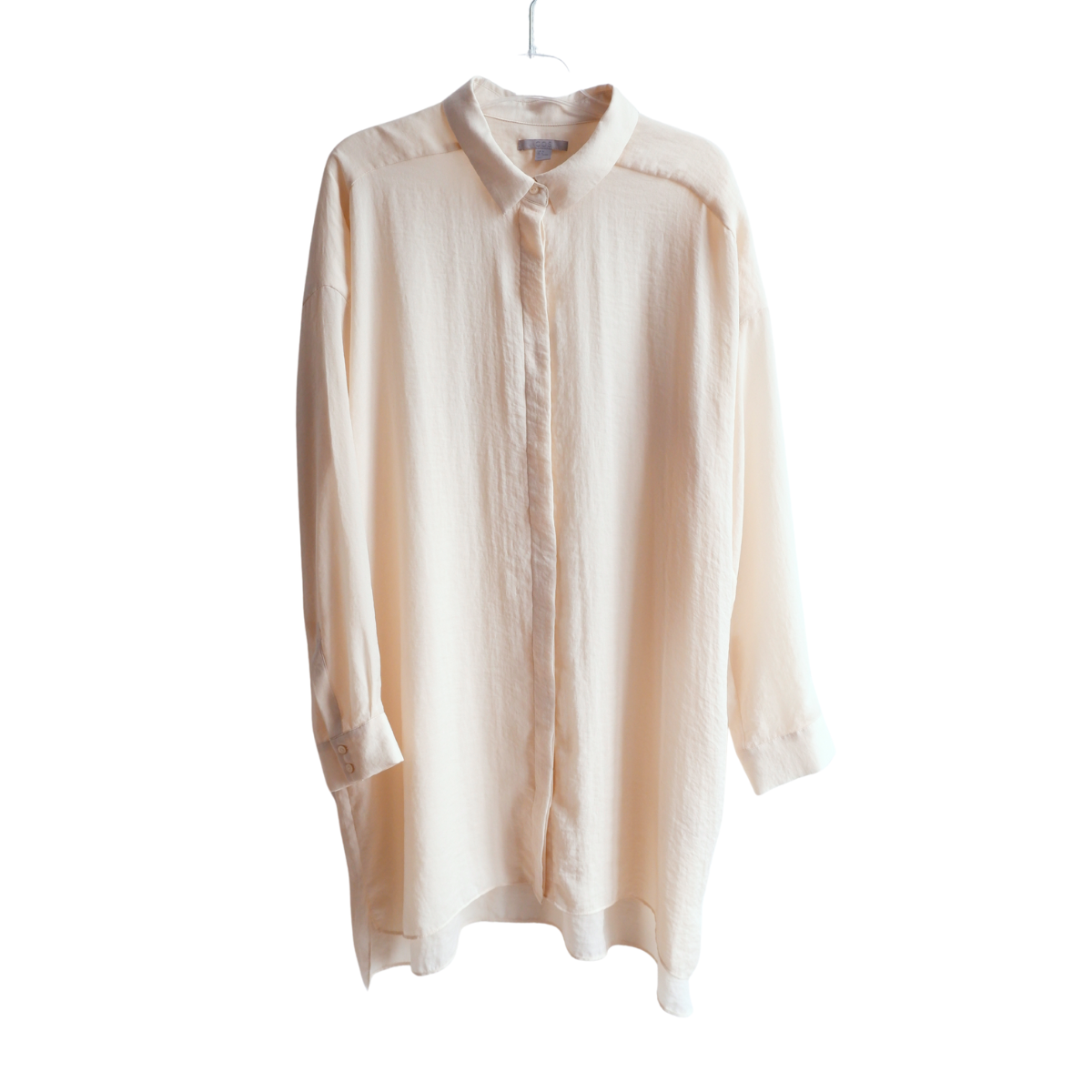 Gebroken witte lange blouse