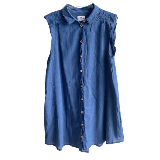 Blauw luchtig katoenen kleed