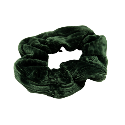 Scrunchie donkergroen velours
