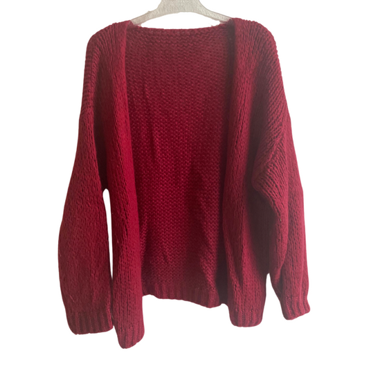 Dieprode gilet mohairwol