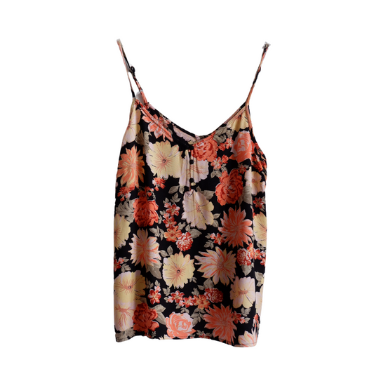 Zwarte top met bloemen