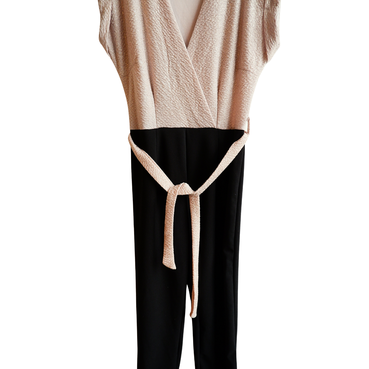 Zwarte/beige broekpak met glitter