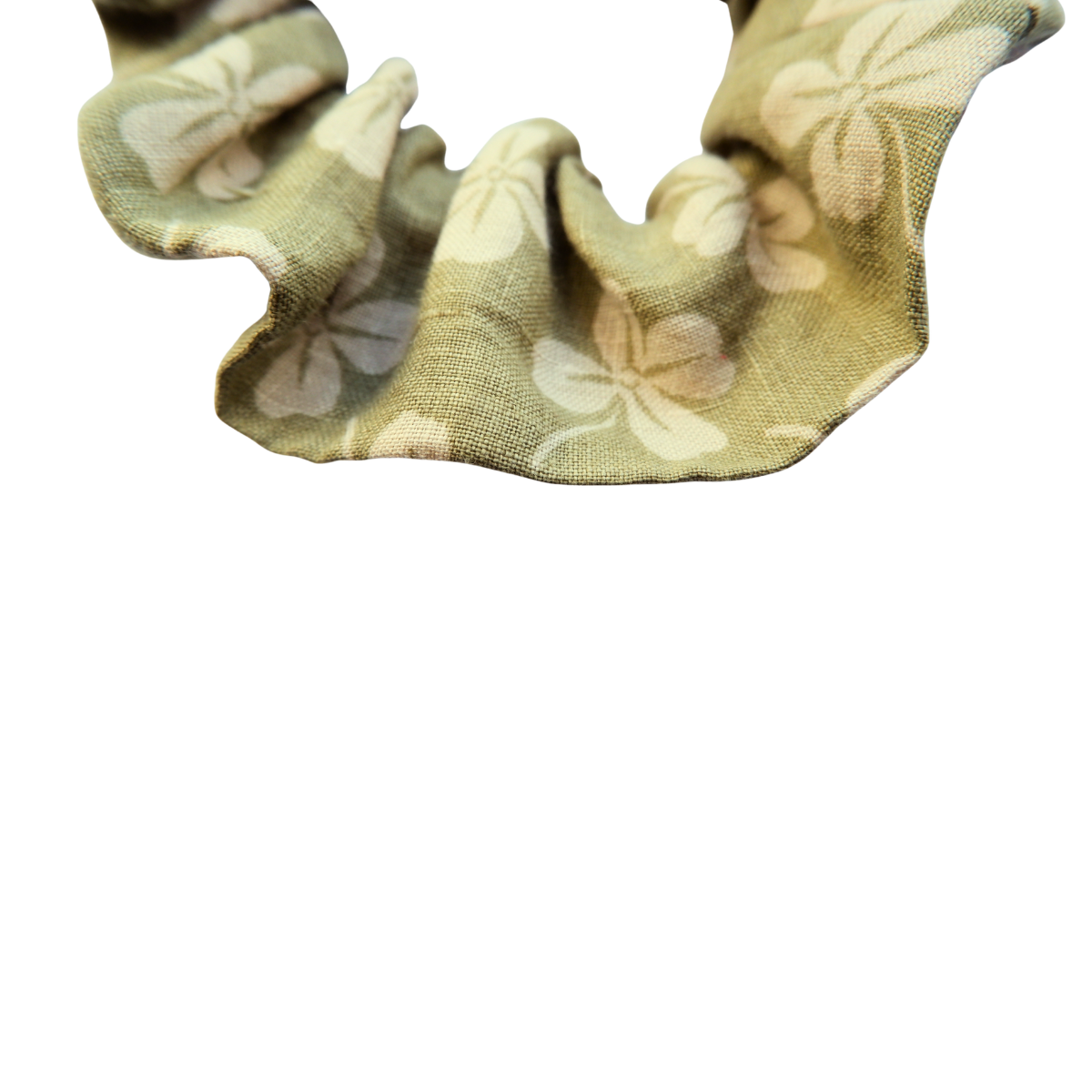 Scrunchie groen bloemen
