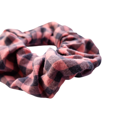 Scrunchie roze geruit