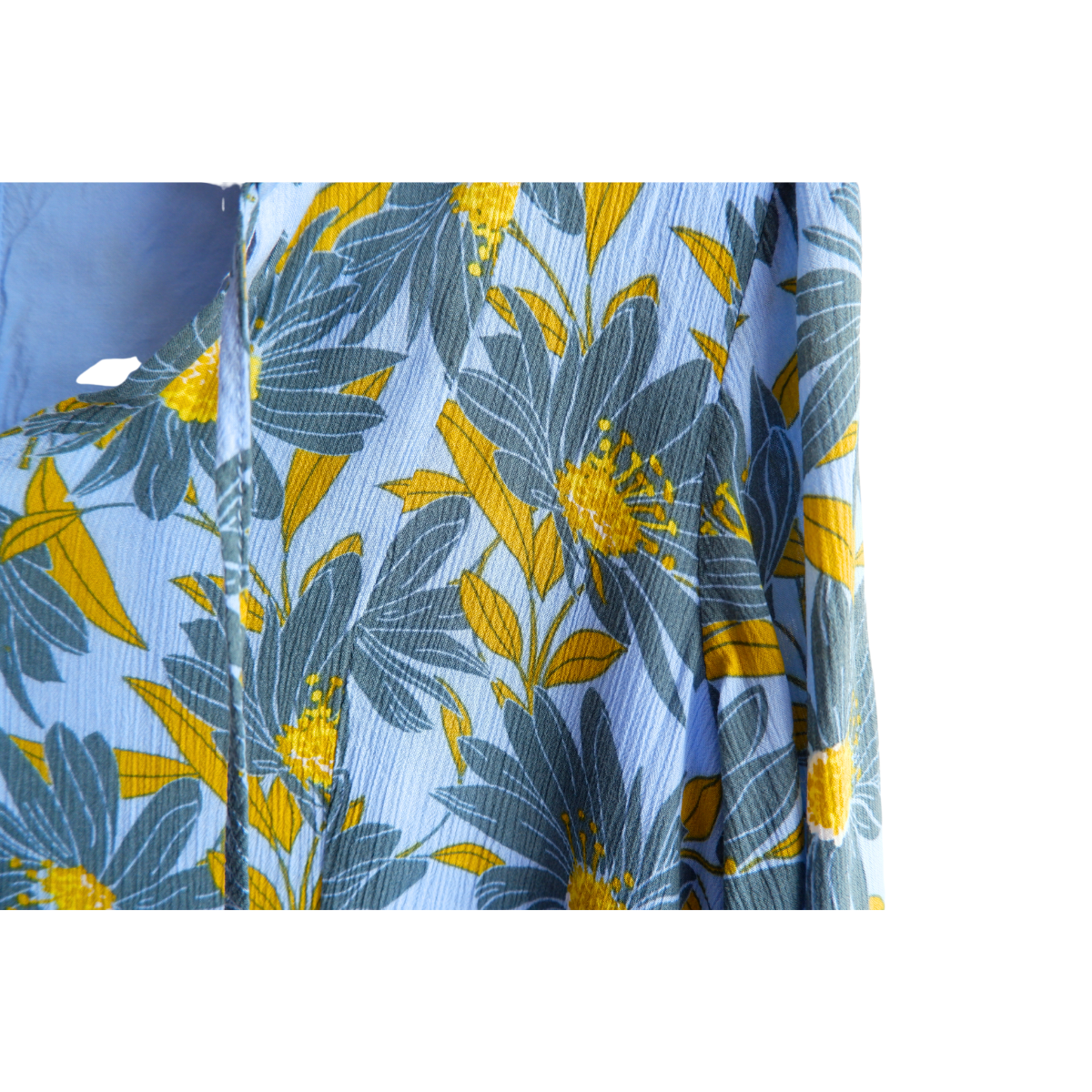 Blauwe bloemenjurk