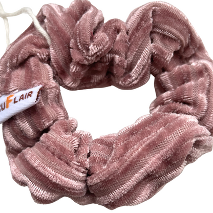 scrunchie vuilroze geribbeld