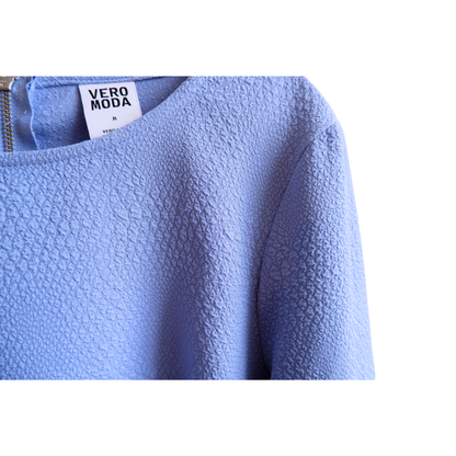 Blauwe blouse met rits