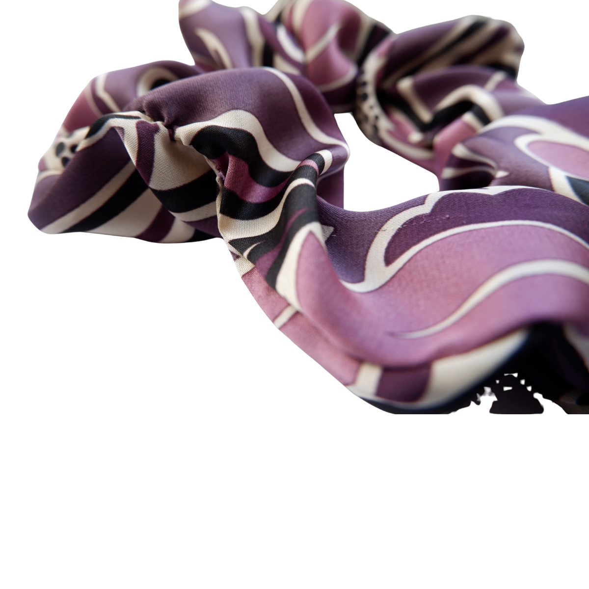 scrunchie paars bloemen