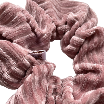 Scrunchie vuilroze geribbed
