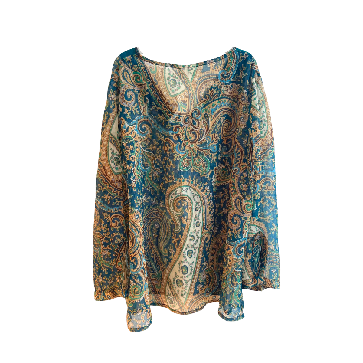 Meerkleurige blouse met mooie patronen maat 48