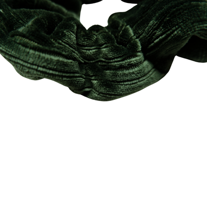 Scrunchie donkergroen velours