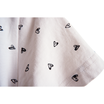 Witte T-shirt met hartjes