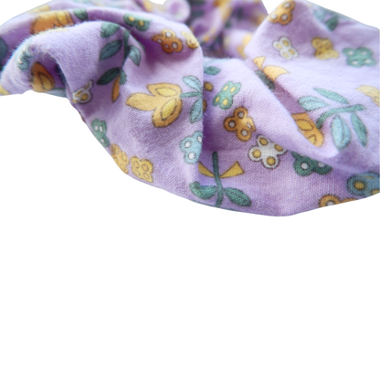 Scrunchie lila bloemen