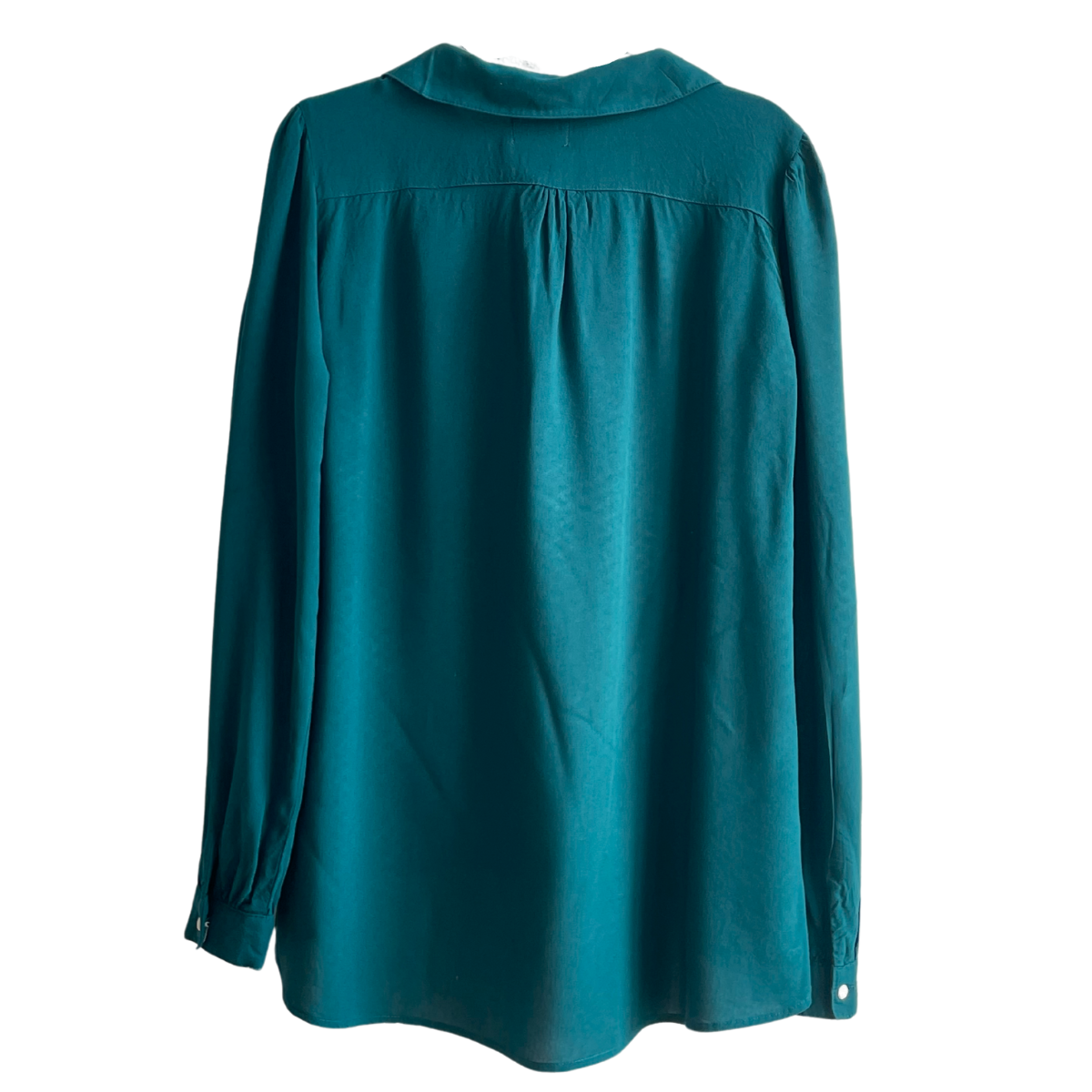 Blauwgroene blouse met strik