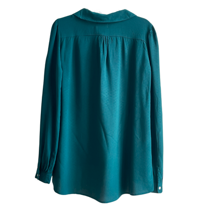 Blauwgroene blouse met strik