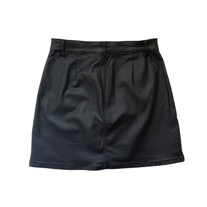 Zwarte 'leren' rok