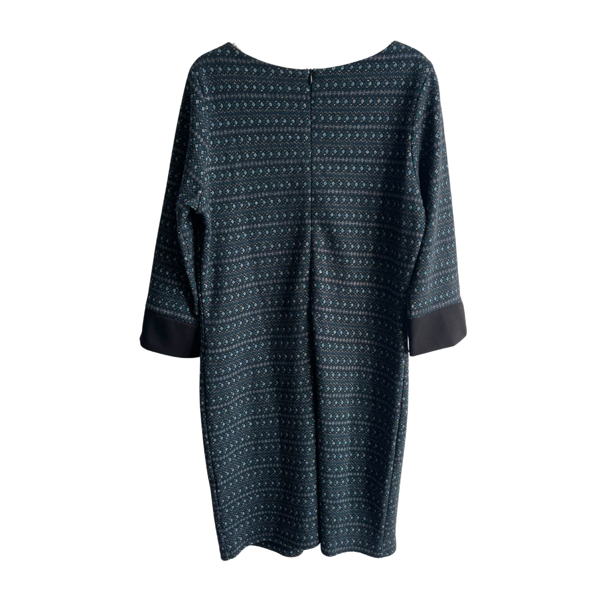 Zwart winterkleed met turquoise en glitter