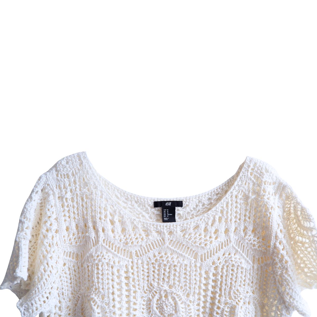 Witte gebreide T-shirt