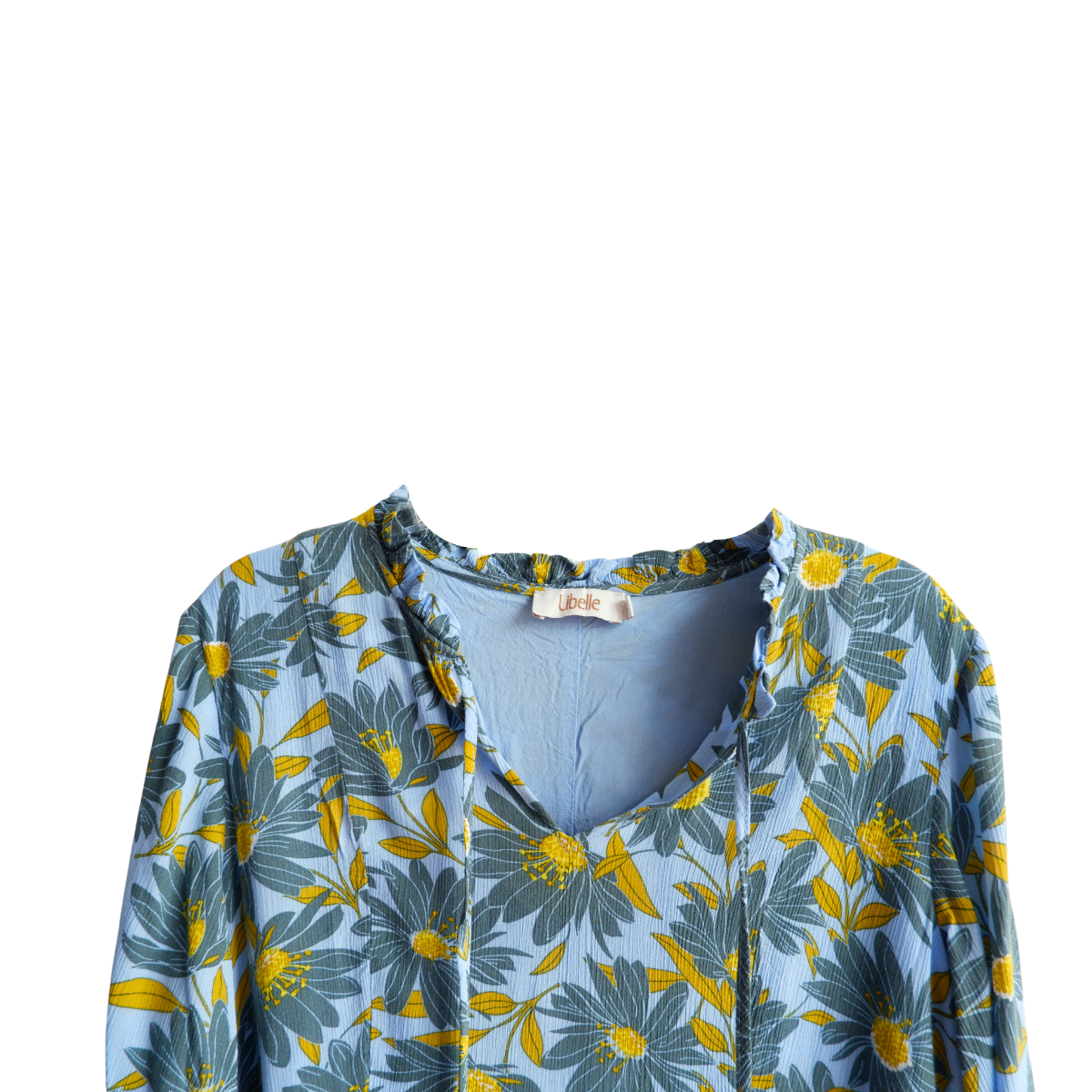Blauwe bloemenjurk