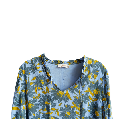 Blauwe bloemenjurk