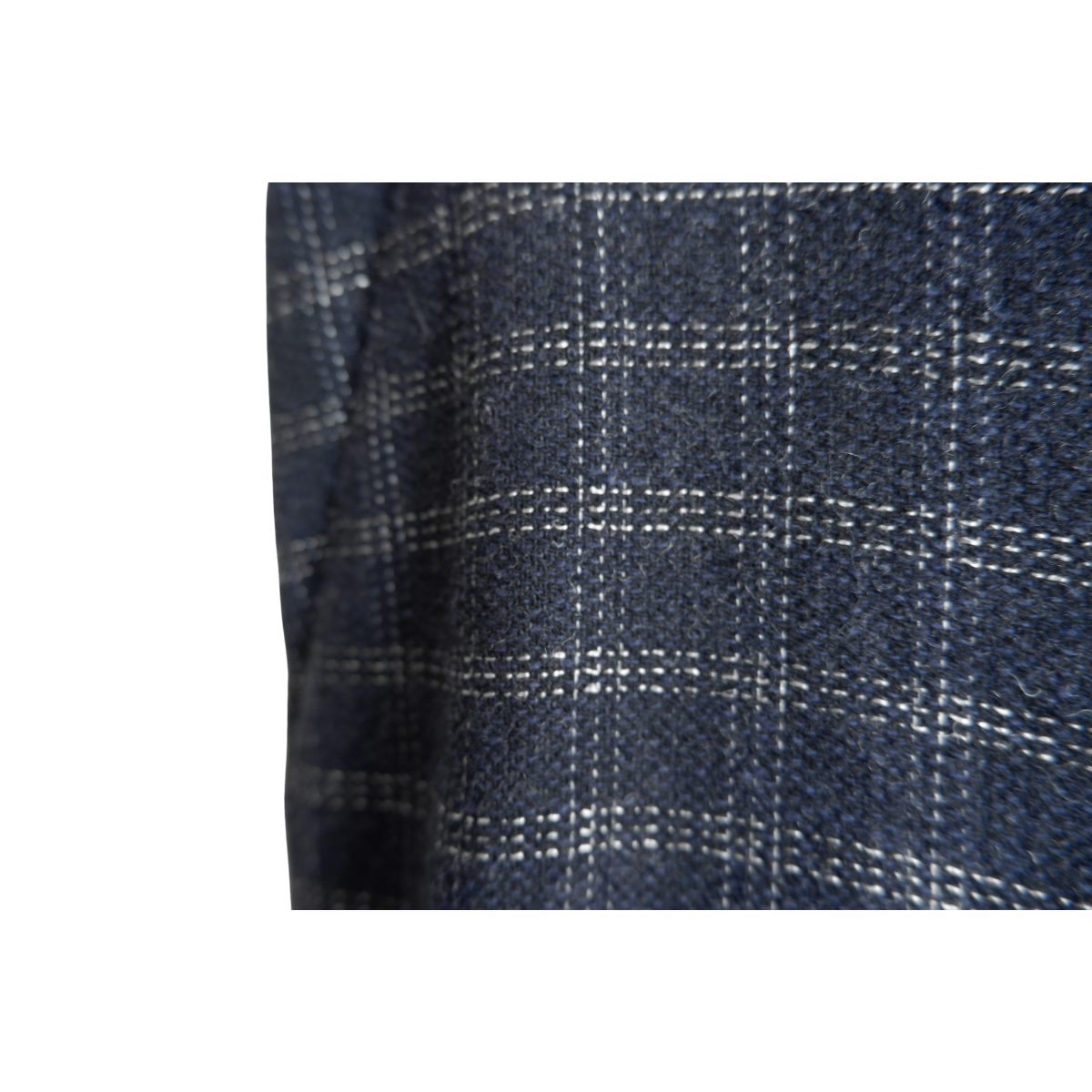 Donkerblauwe geruite broek met wol