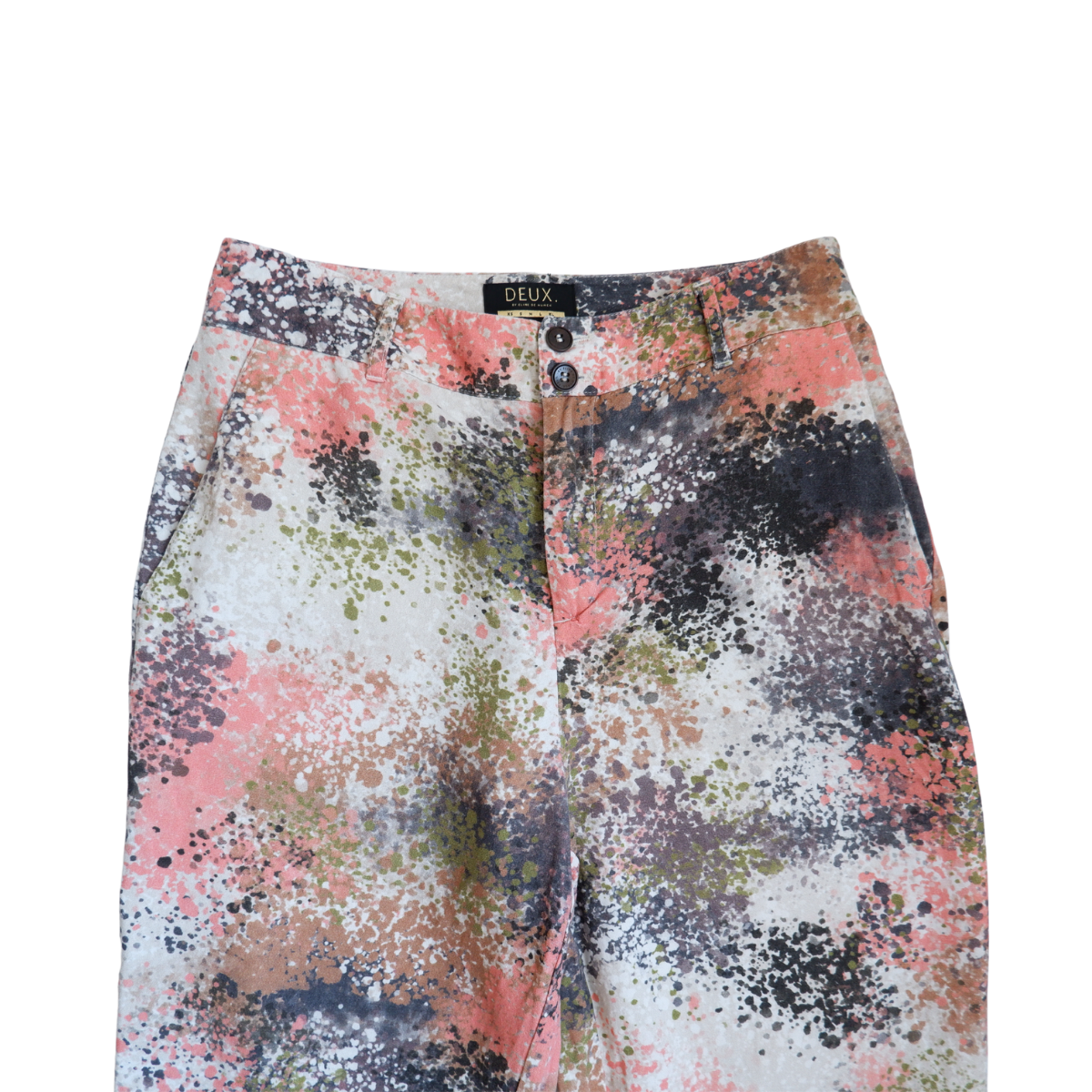 Gestipte broek pastelkleuren