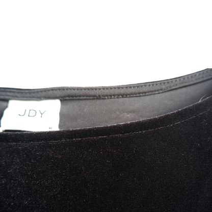 Zwart kleedje met witte streep velours