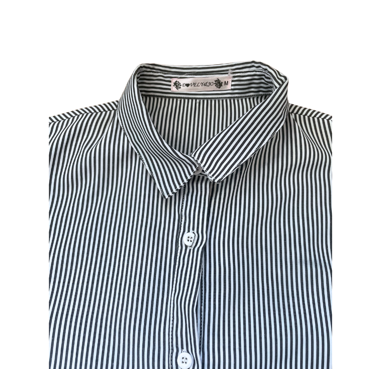 Zwart gestreepte blouse met ontblote schouders