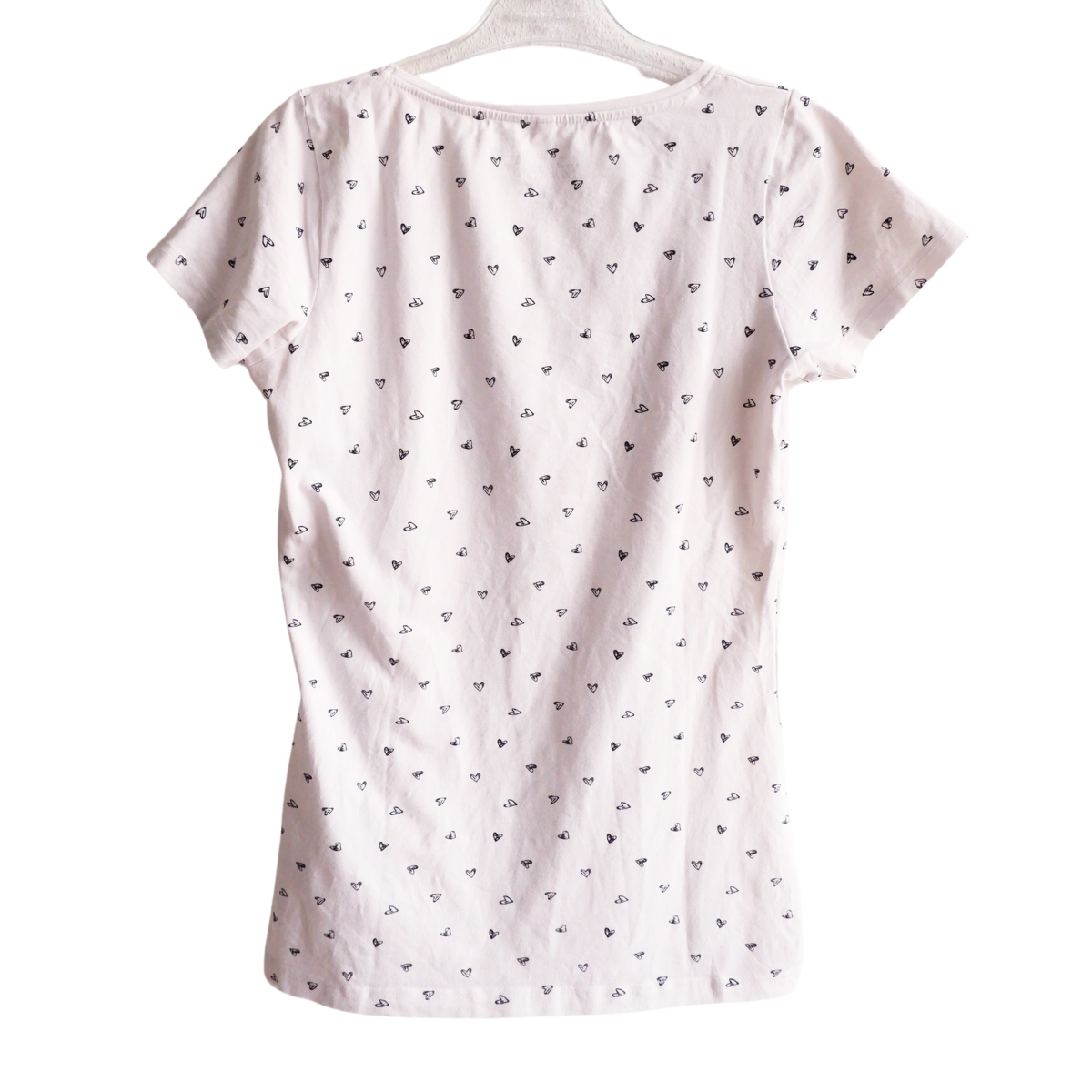 Witte T-shirt met hartjes
