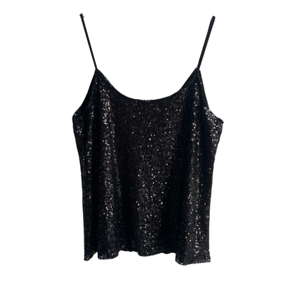 Zwarte glitter top