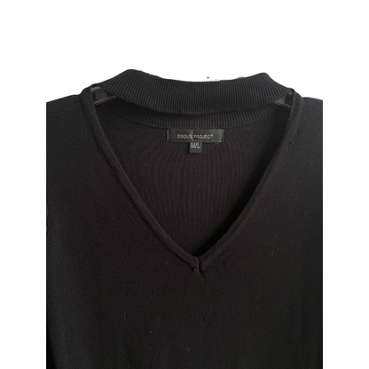 Zwarte jurk met kanten mouwen