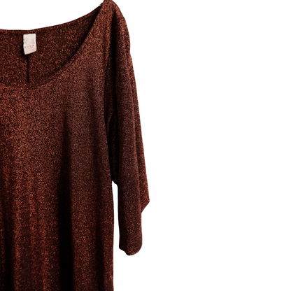 Koperkleurige shirt dress