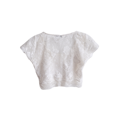 Witte croptop met kant
